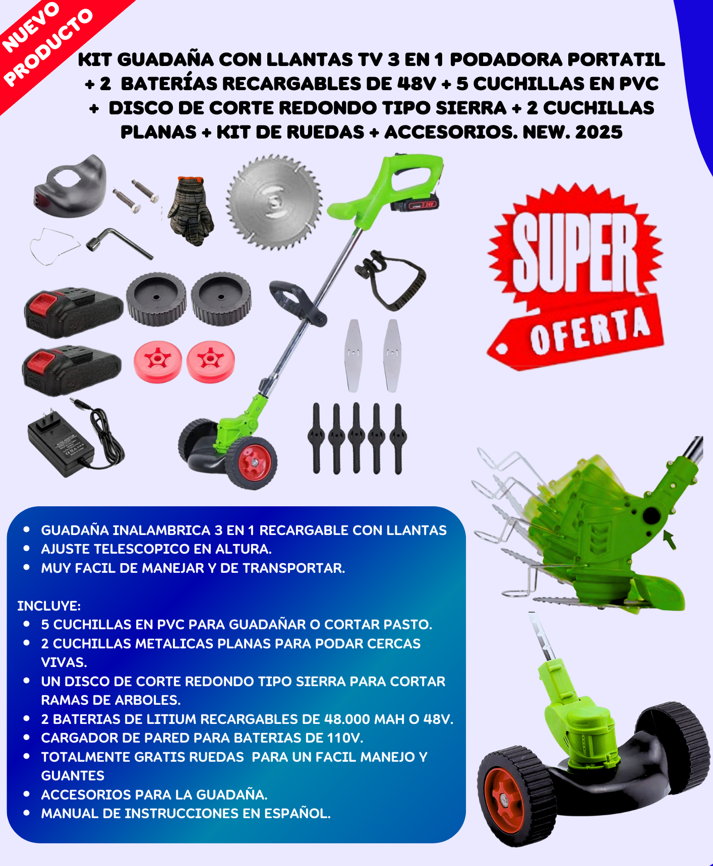 Vista 2 de Kit Guadaña Con Llantas 2